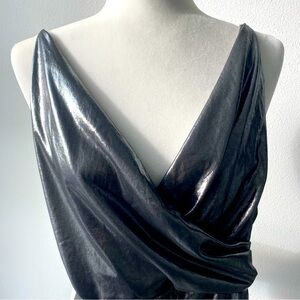 Silver draped jumpsuit